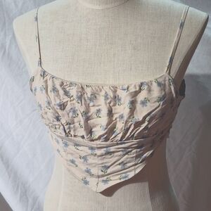 PacSun Kylie & Kendall Bandeau Hankerchief Floral Print Tie Tank Top XS